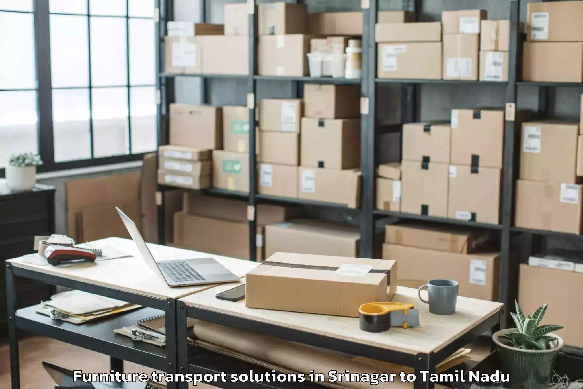 Professional Srinagar to Veerakeralamputhur Furniture Transport Solutions